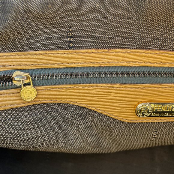 Fendi Vintage Dome Satchel Zucca Canvas and Leather Large with Original Bag - Picture 6 of 11